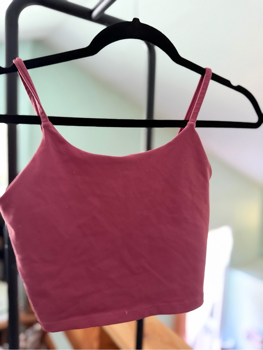Women's Pink Cropped Tank Top - sorts bra